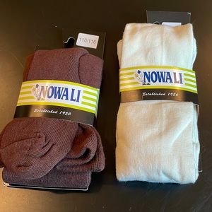 NWT- Nowali tights-size 6-off white and chocolate brown-great staple!